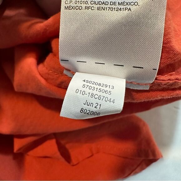 Chico’s Orange Button Up Shirt Lace Accent Bell Sleeve Size 0 US Size 4/6 - Picture 11 of 13